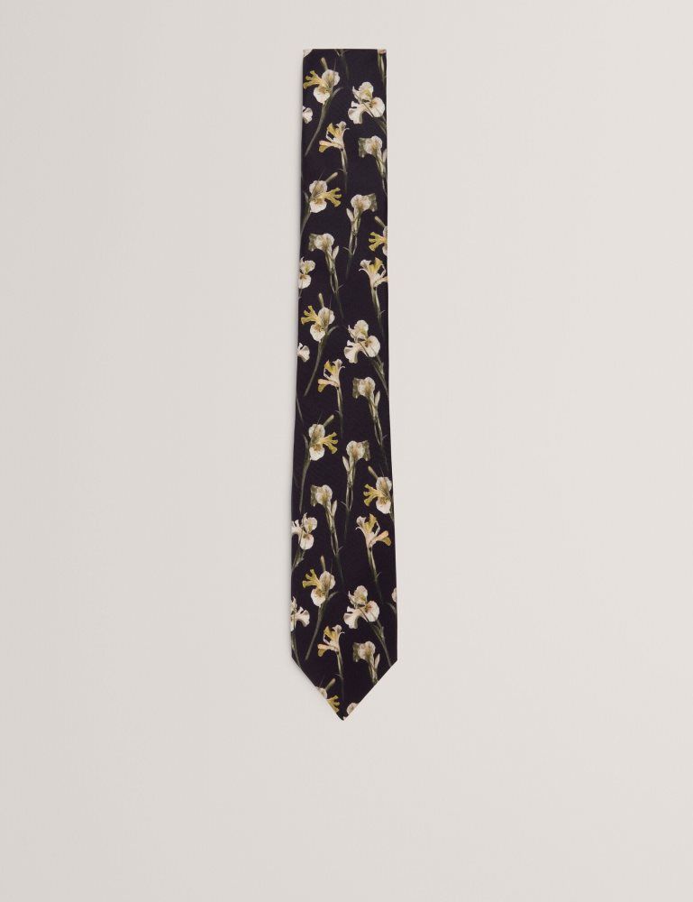 Cravată Barbati Ted Baker Frinton - Orchid Floral Print Silk Tie Negrii | 670842-VAB