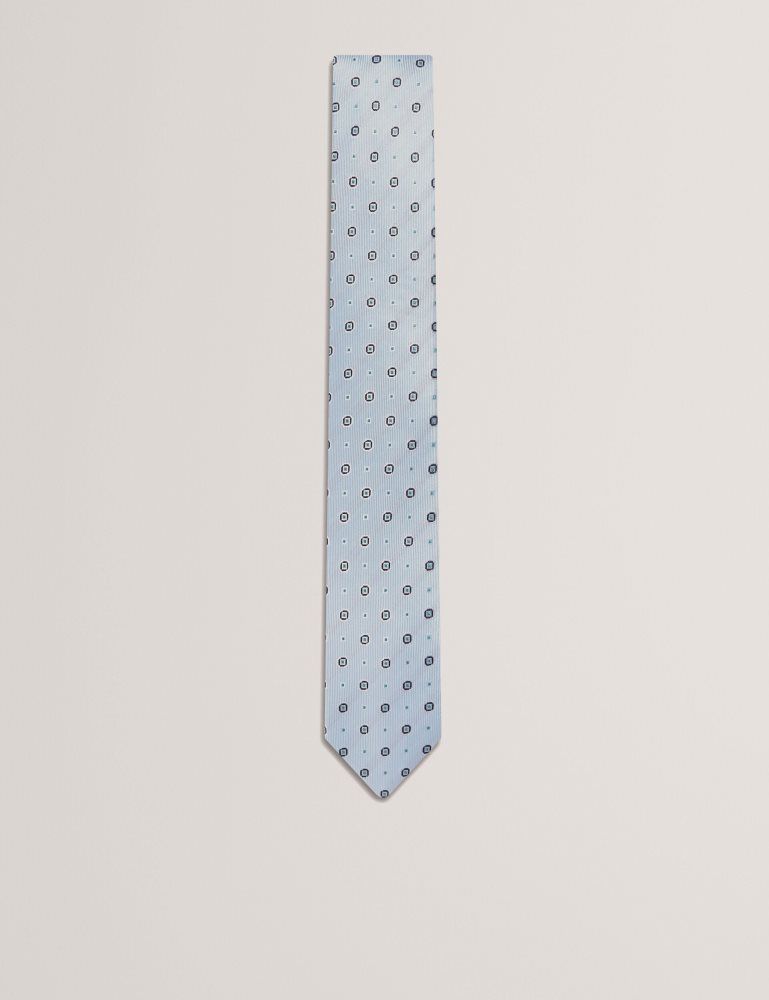 Cravată Barbati Ted Baker Steeple - Circle Geometric Print Silk Tie Albastri | 219573-OHZ