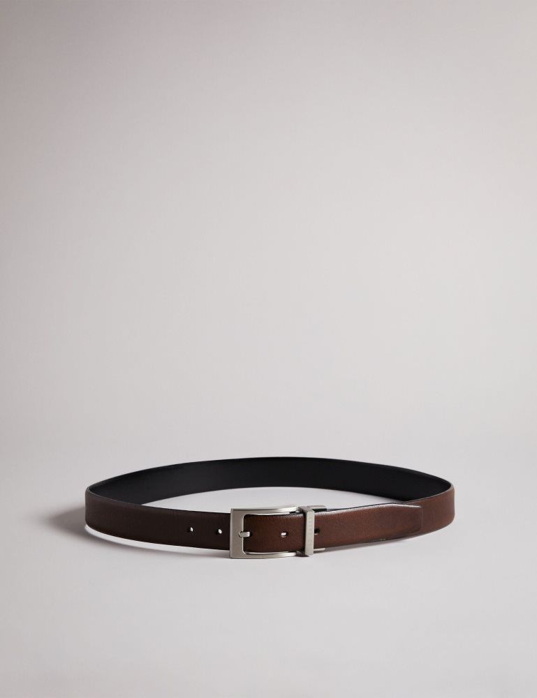 Curea Barbati Ted Baker Karmer - Reversible Smooth Leather Belt Maro | 670483-CAZ