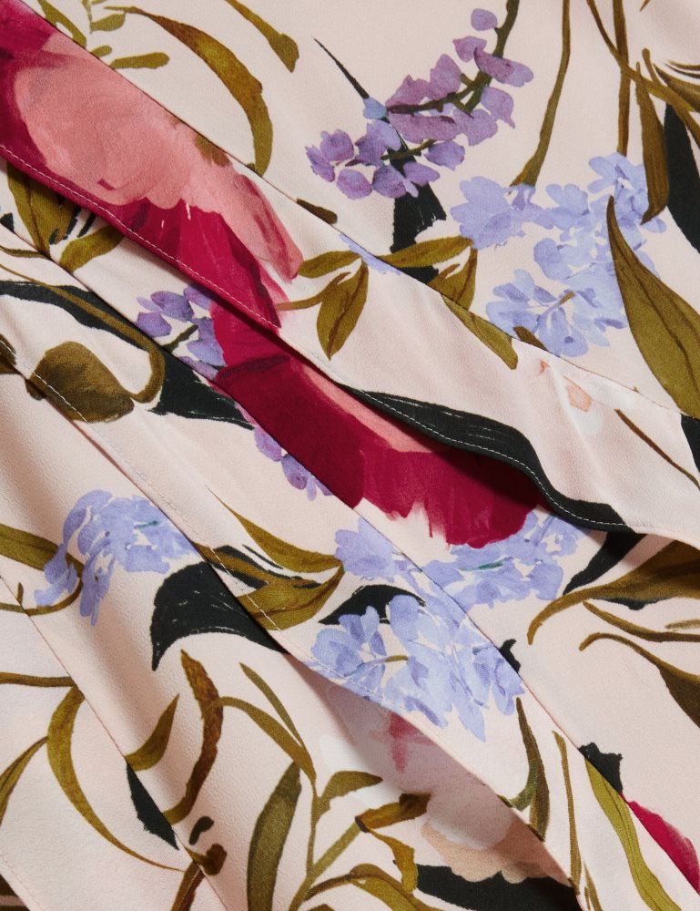 Fuste Dama Ted Baker Candici - Floral Print Frill Trim Midi Skirt With Split Roz | 354078-LBE