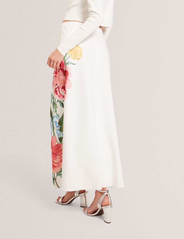 Fuste Dama Ted Baker Casla - Floral Print Detail Column Midi Skirt Albi | 540297-HWO