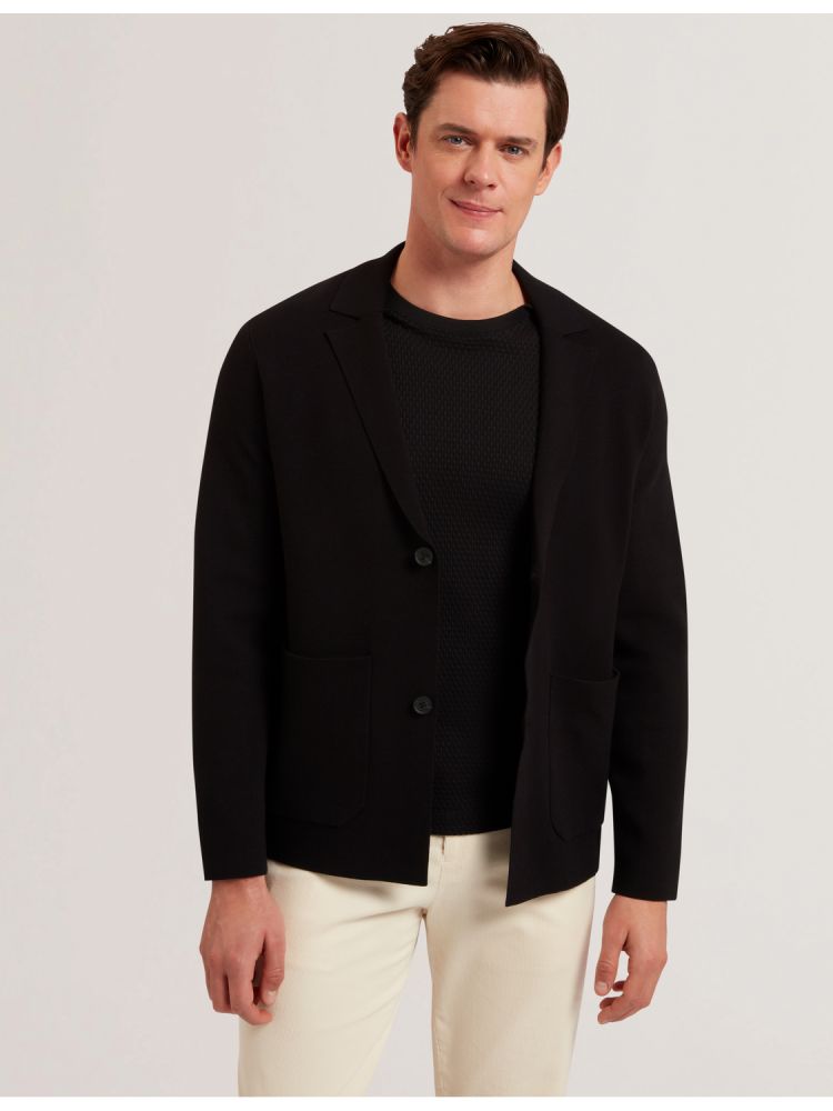 Geaca Barbati Ted Baker Petres - Knitted Button Up Cardigan Jacket Negrii | 895761-OLC