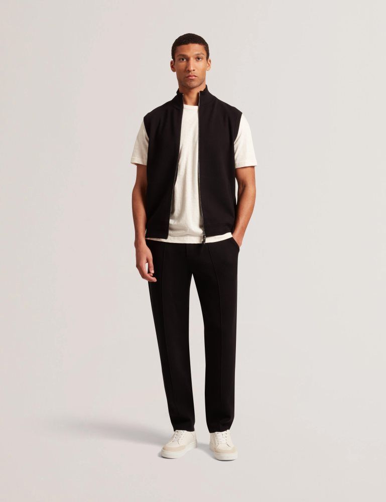 Geaca Barbati Ted Baker Terince - Zip-through Funnel Neck Gillet Negrii | 580271-FVI
