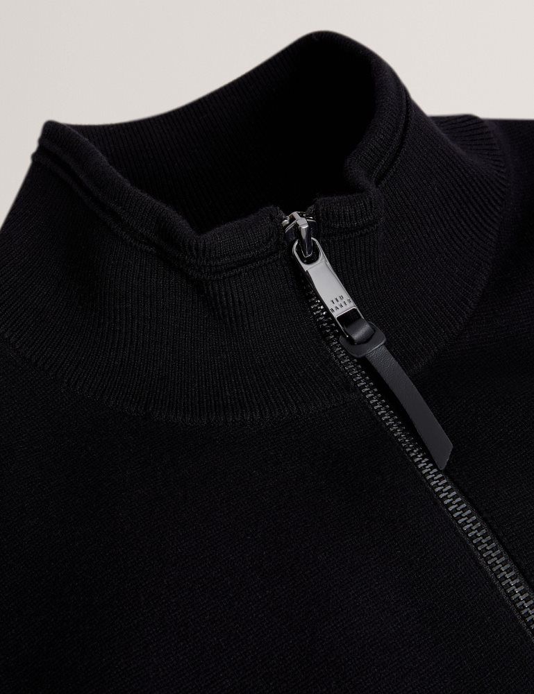 Geaca Barbati Ted Baker Terince - Zip-through Funnel Neck Gillet Negrii | 580271-FVI