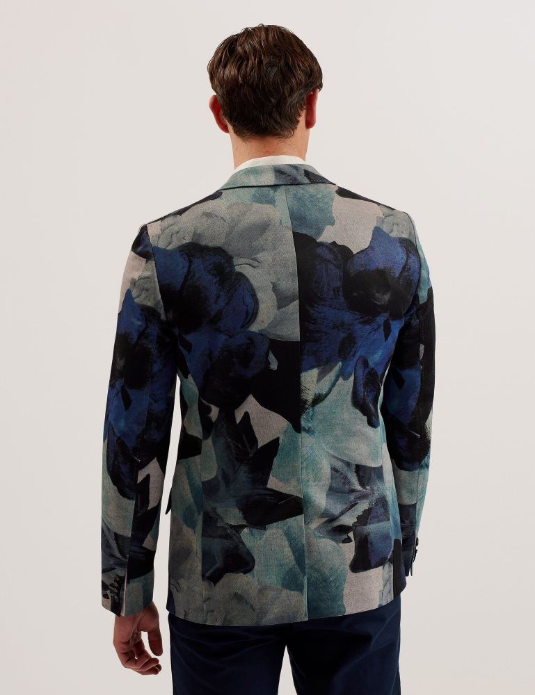 Geaca Barbati Ted Baker Walkerj - Printed Floral Pique Jersey Blazer Colorati | 781459-BLO