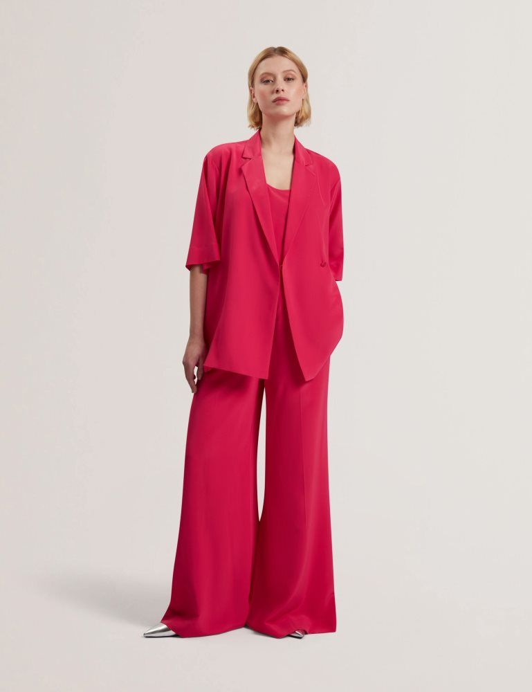 Geaca Dama Ted Baker Carloe - Silk Short Sleeve Blazer Fucsie | 649582-QPZ