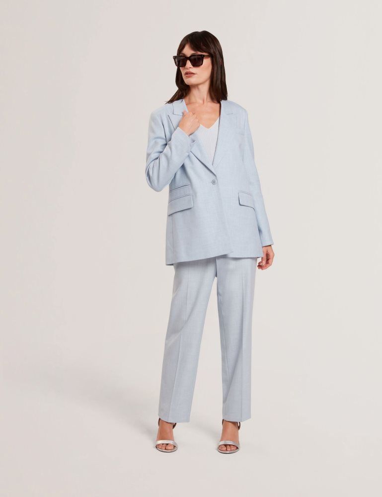 Geaca Dama Ted Baker Carni - Relaxed Tailored Single Breasted Blazer Albastri | 582906-YGX