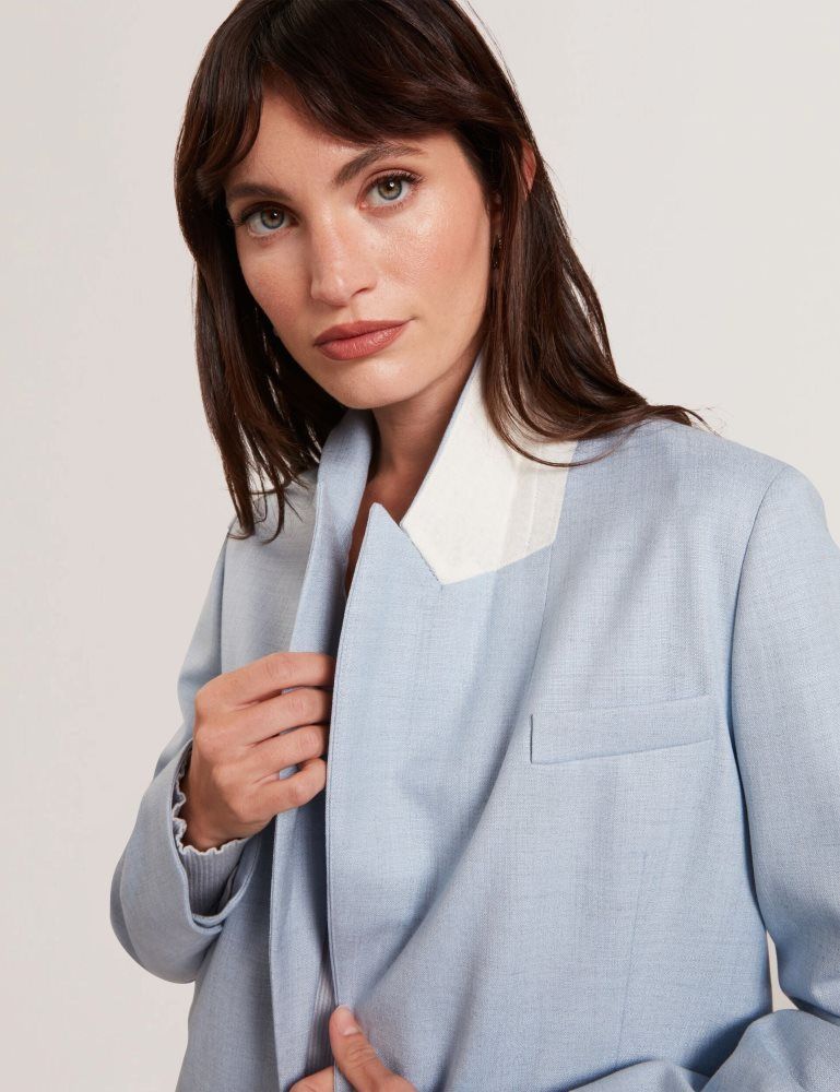 Geaca Dama Ted Baker Carni - Relaxed Tailored Single Breasted Blazer Albastri | 582906-YGX