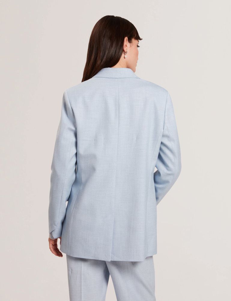 Geaca Dama Ted Baker Carni - Relaxed Tailored Single Breasted Blazer Albastri | 582906-YGX