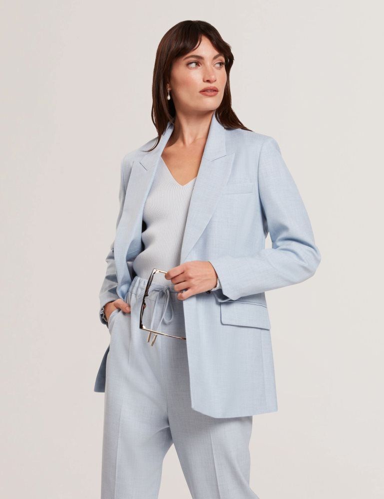 Geaca Dama Ted Baker Carni - Relaxed Tailored Single Breasted Blazer Albastri | 582906-YGX