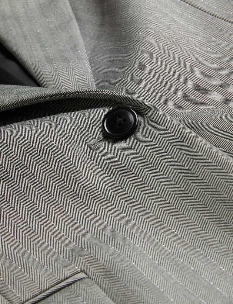 Geaca Dama Ted Baker Koa - Oversized Herringbone Single Breasted Blazer Gri | 064253-LSK