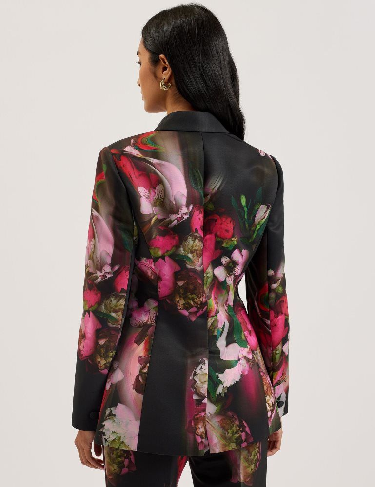 Geaca Dama Ted Baker Okuni - Fitted Floral Print Tailored Jacket Negrii | 067421-QVK