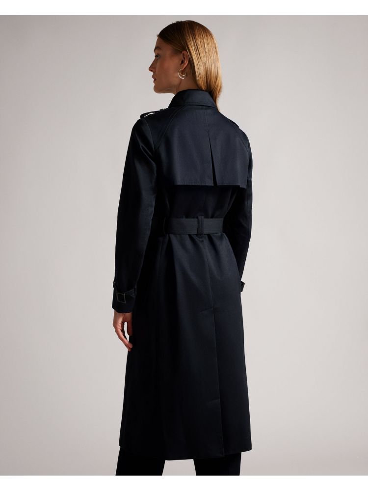 Geaca Dama Ted Baker Robbii - Lightweight Showerproof Belted Trench Coat Bleumarin | 283516-FHG