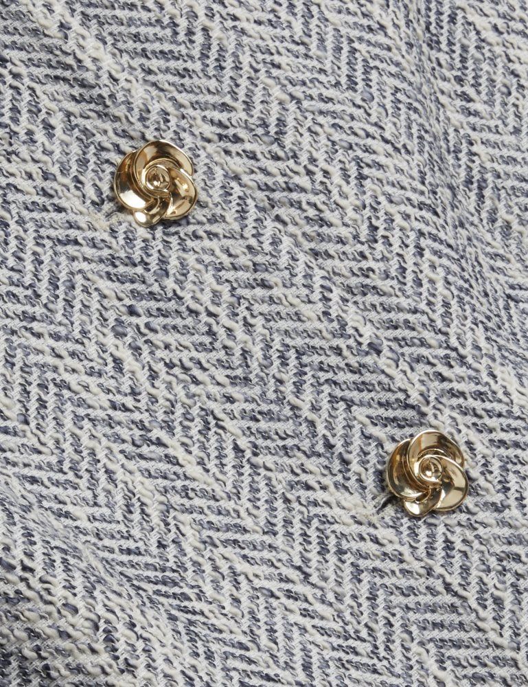 Geaca Dama Ted Baker Vulpa - Boucle Button-up Cropped Tailored Jacket Albastri | 547608-KEZ