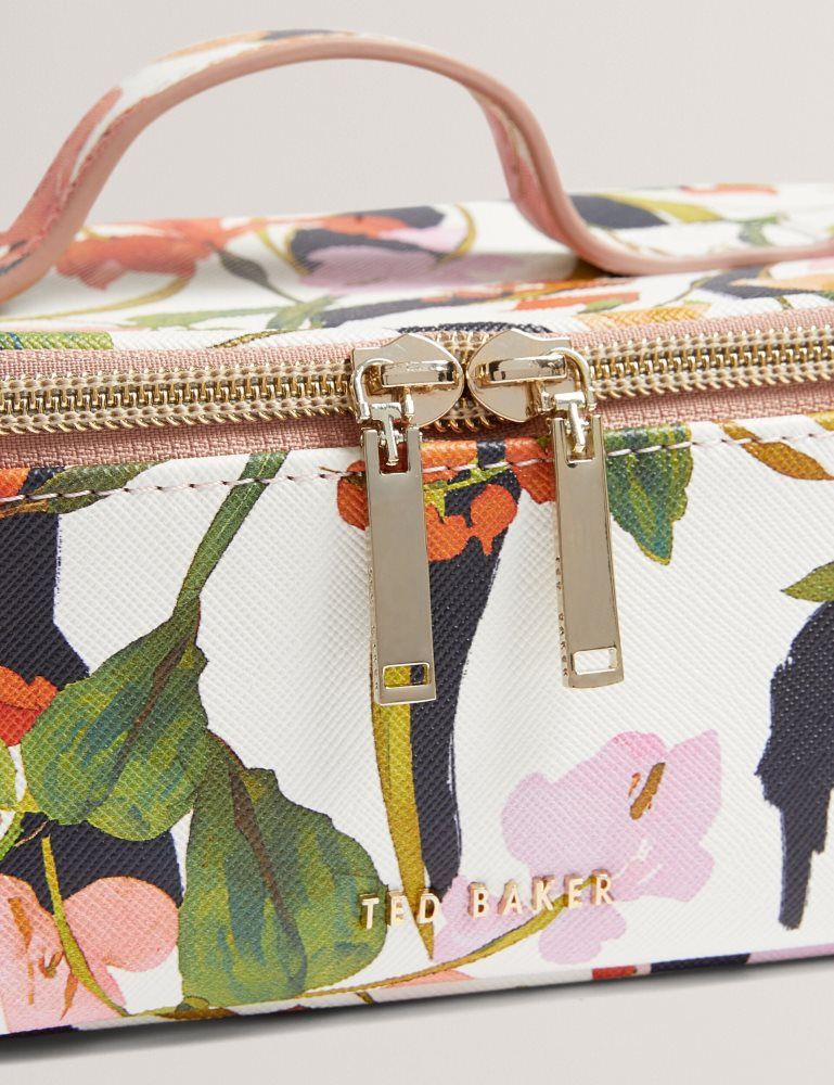 Geantă De Toaleta Dama Ted Baker Louiaa - Floral Printed Small Top Handle Washbag Albi | 540718-BNX