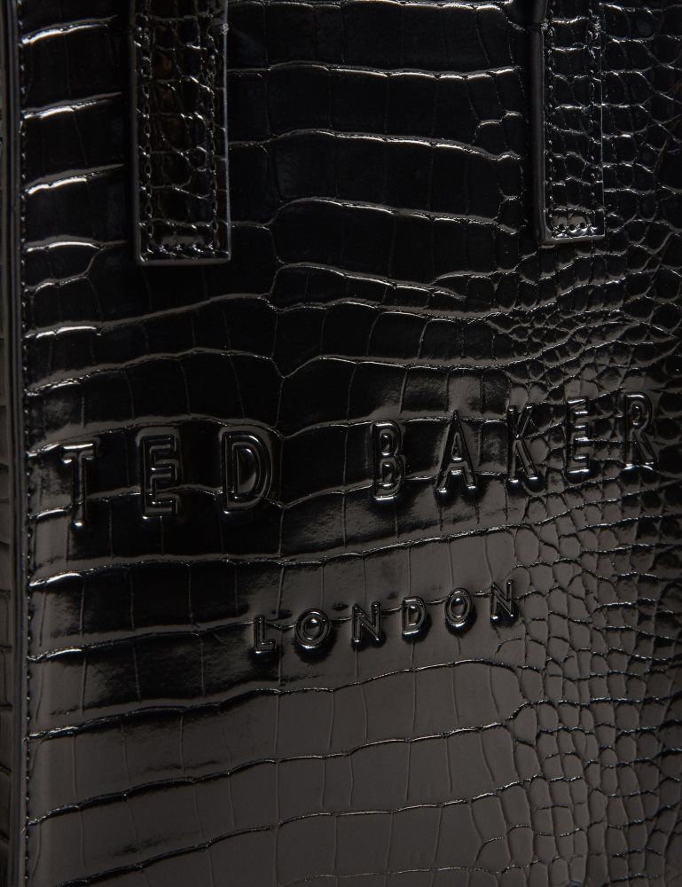 Geanta Tote Dama Ted Baker Gatocon - Mini Croc Effect Icon Tote Bag Negrii | 865431-PXU