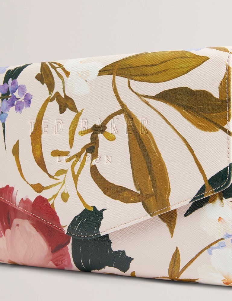 Geanta Tote Dama Ted Baker Poseii - Floral Print Envelope Icon Clutch Bag Roz | 078936-VSY