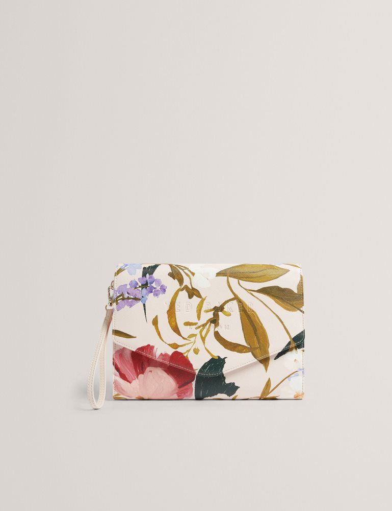 Geanta Tote Dama Ted Baker Poseii - Floral Print Envelope Icon Clutch Bag Roz | 078936-VSY