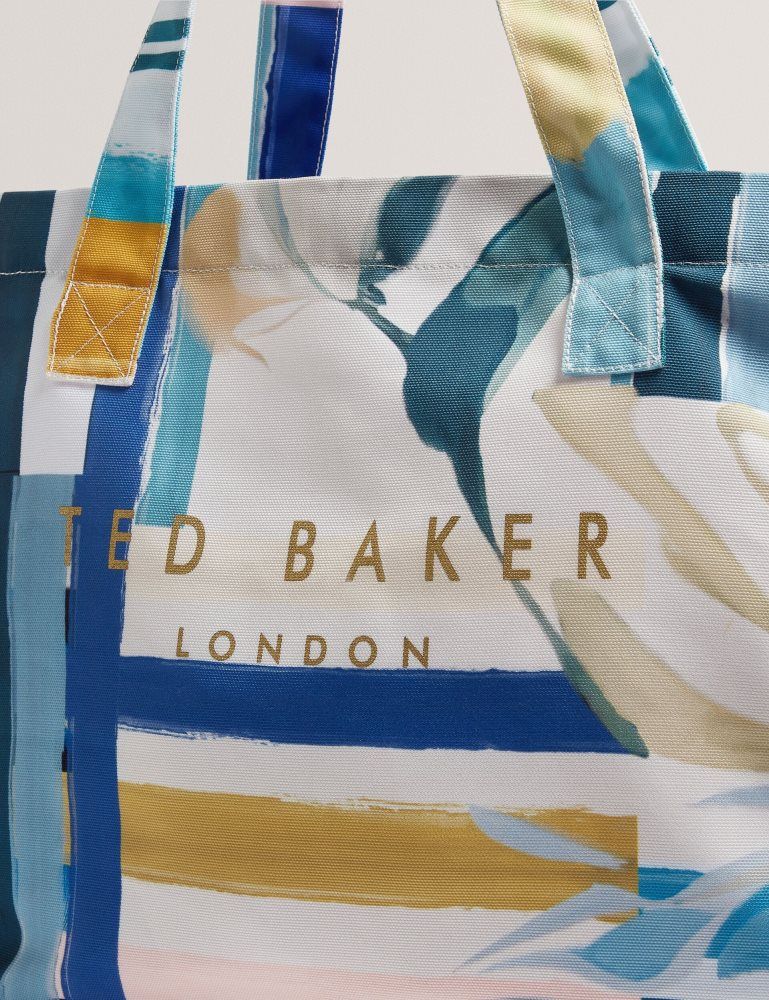 Geanta Tote Dama Ted Baker Shelyss - Printed Beach Bag & Flip Flops Set Verzi | 106478-KPG