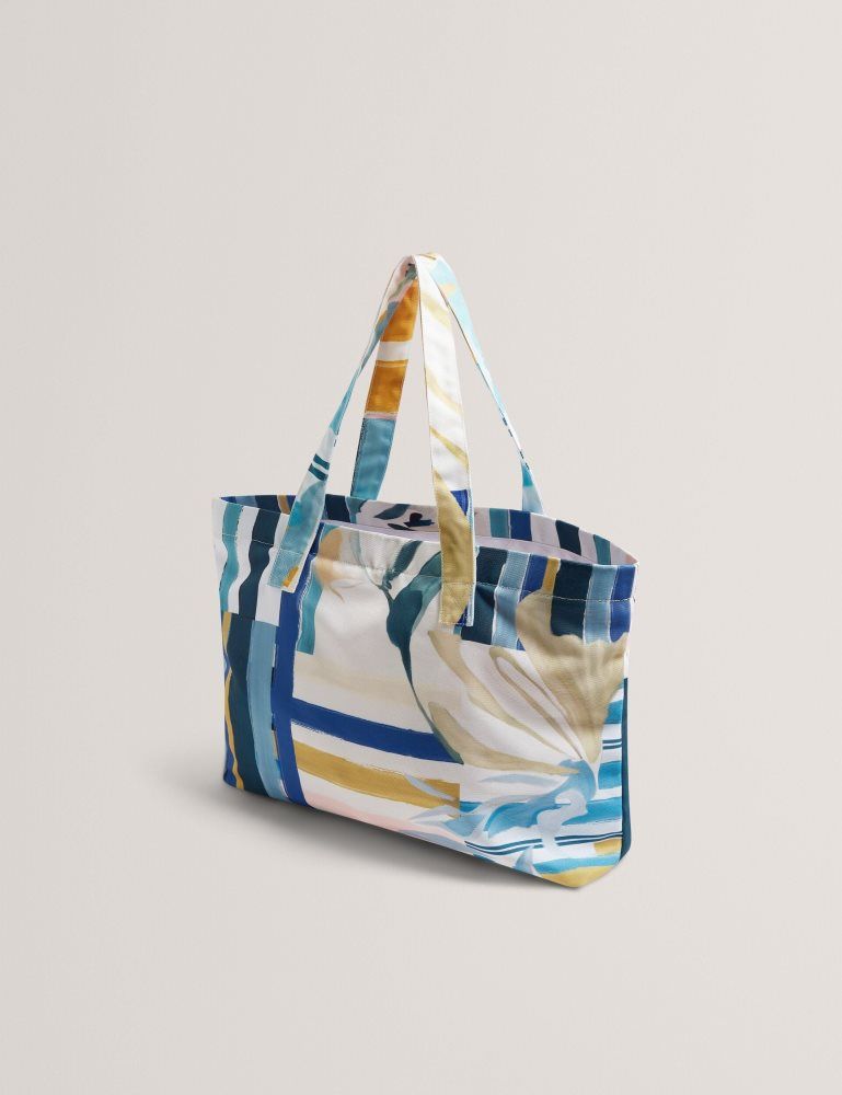 Geanta Tote Dama Ted Baker Shelyss - Printed Beach Bag & Flip Flops Set Verzi | 106478-KPG