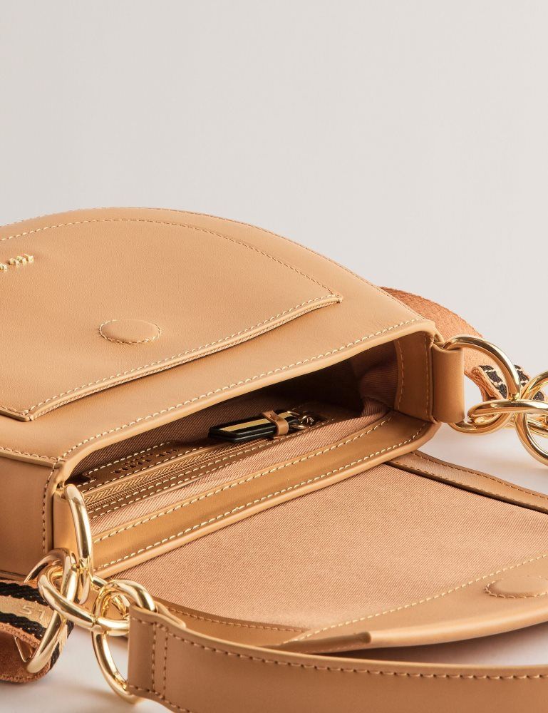 Genți De Cruce Dama Ted Baker Darcell - Leather Webbing Crossbody Satchel Bag Gri Maro | 978106-TOY