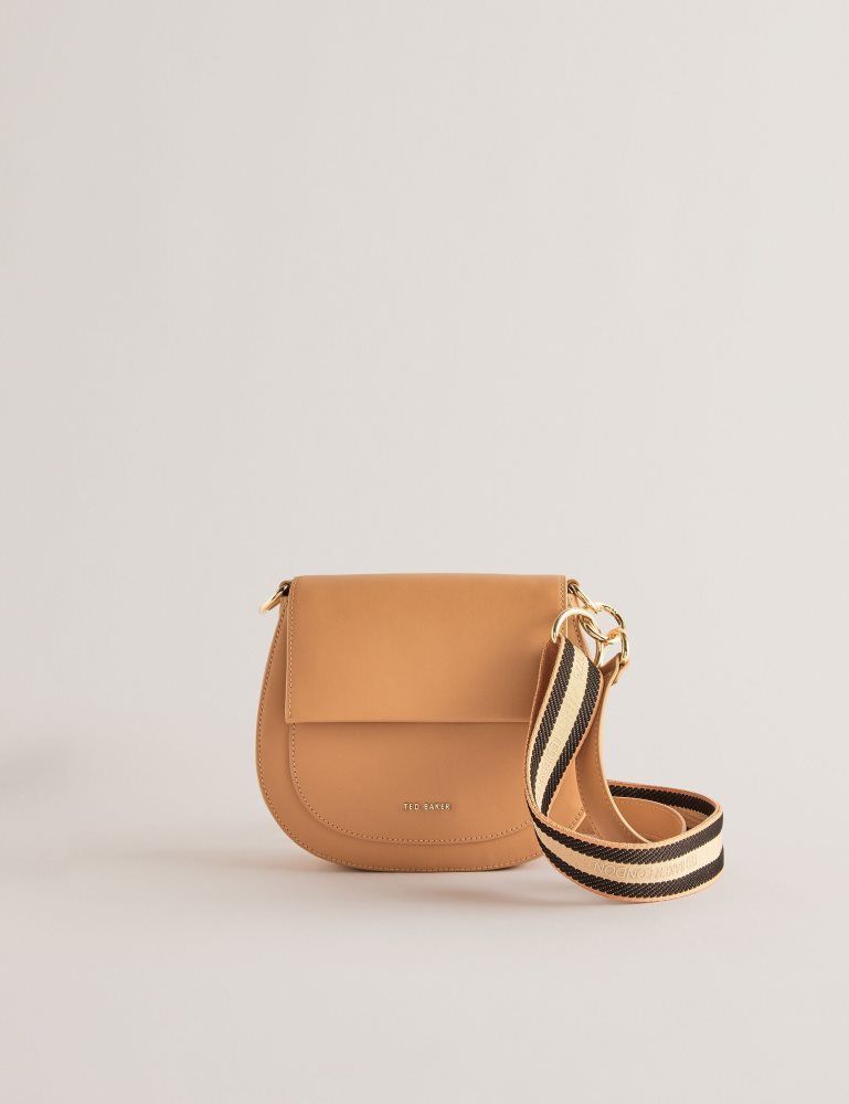 Genți De Cruce Dama Ted Baker Darcell - Leather Webbing Crossbody Satchel Bag Gri Maro | 978106-TOY