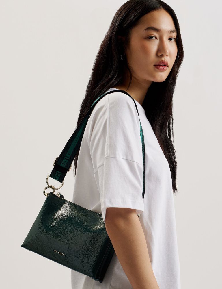 Genți De Cruce Dama Ted Baker Dawcey - Crinkled Patent Leather Crossbody Bag Verzi | 830271-DZB