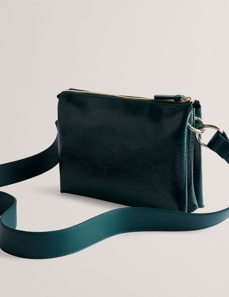 Genți De Cruce Dama Ted Baker Dawcey - Crinkled Patent Leather Crossbody Bag Verzi | 830271-DZB