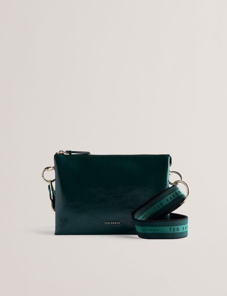 Genți De Cruce Dama Ted Baker Dawcey - Crinkled Patent Leather Crossbody Bag Verzi | 830271-DZB