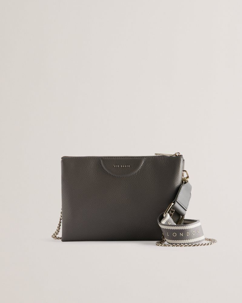 Genți De Cruce Dama Ted Baker Esille - Branded Webbing Crossbody Leather Bag Gri | 435162-PKH