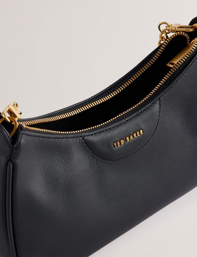 Genți De Cruce Dama Ted Baker Essiy - Leather Baguette Bag With Webbing Strap Negrii | 459817-NYG