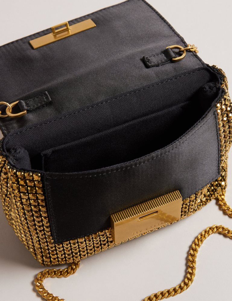 Genți De Cruce Dama Ted Baker Gliters - Crystal Embellished Mini Crossbody Bag Aurii | 069832-MXG