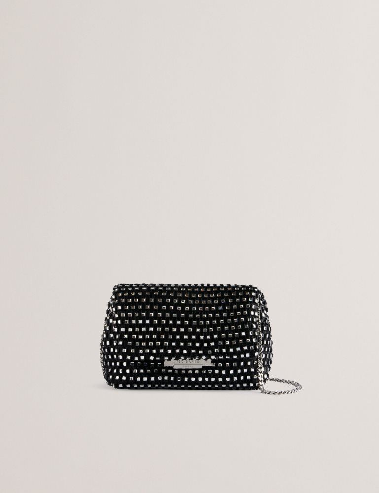 Genți De Cruce Dama Ted Baker Glitszi - Crystal Cage Mini Crossbody Bag Negrii | 703294-BEV