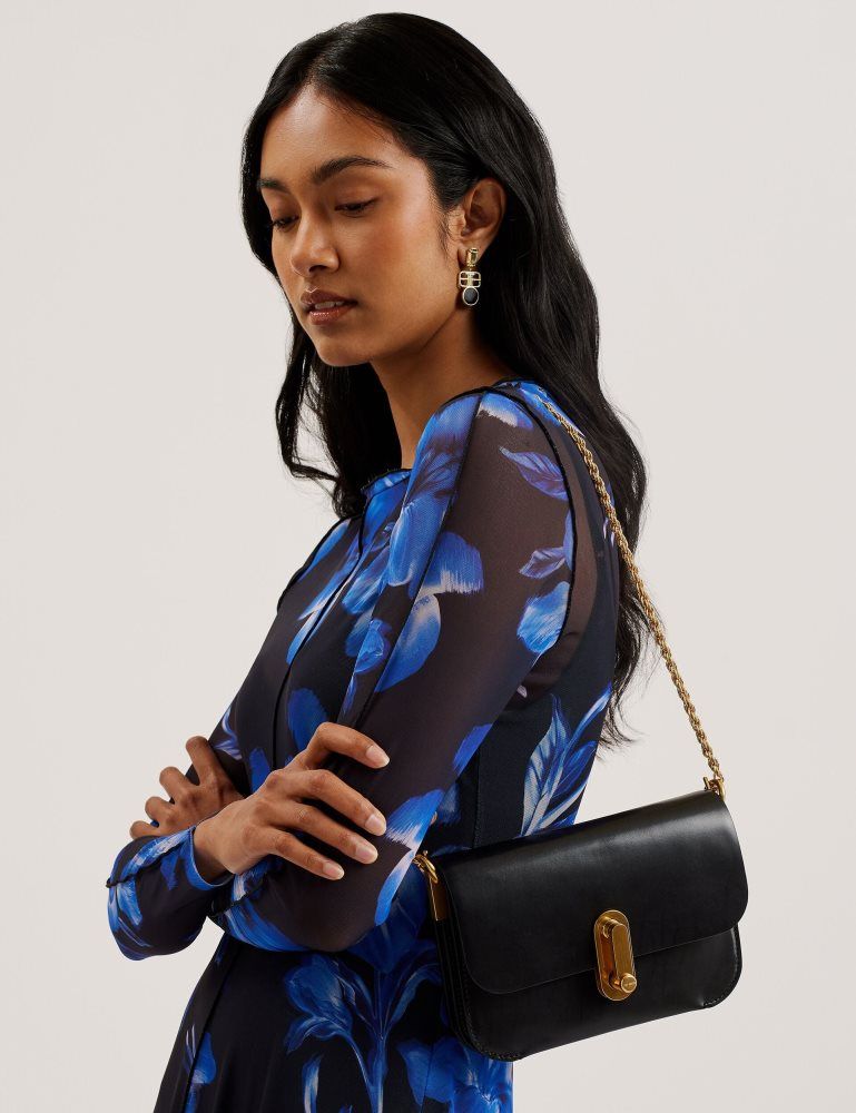 Genți De Cruce Dama Ted Baker Kkaysa - Leather Twist Lock Small Crossbody Bag Negrii | 452739-VBO