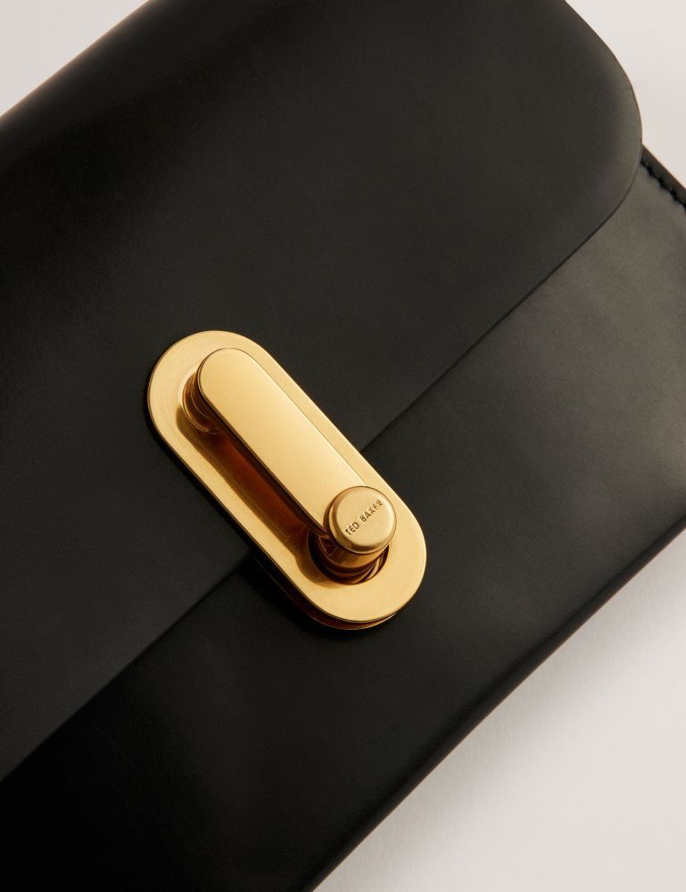 Genți De Cruce Dama Ted Baker Kkaysa - Leather Twist Lock Small Crossbody Bag Negrii | 452739-VBO