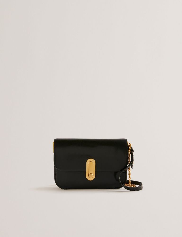 Genți De Cruce Dama Ted Baker Kkaysa - Leather Twist Lock Small Crossbody Bag Negrii | 452739-VBO