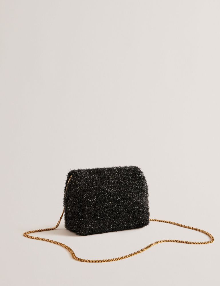 Genți De Cruce Dama Ted Baker Liylah - Metallic Tinsel Fold Over Crossbody Bag Negrii | 362481-XRP
