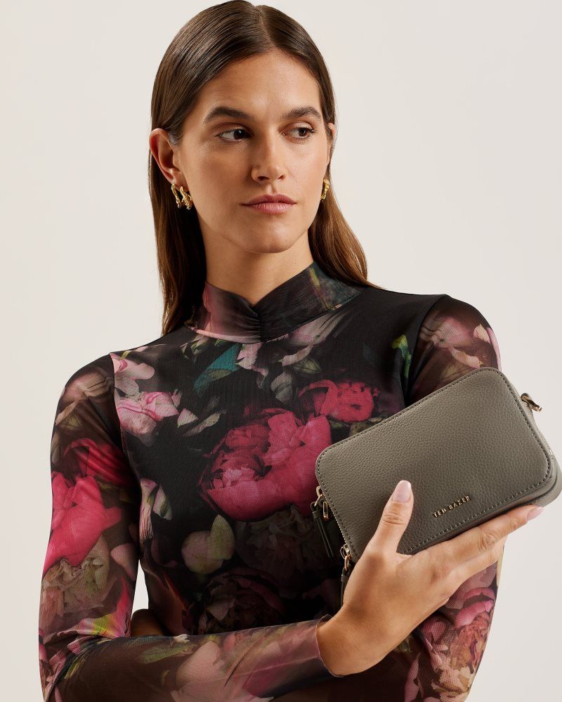 Genți De Cruce Dama Ted Baker Stunna - Mini Leather Crossbody Camera Bag Gri | 983201-FJS