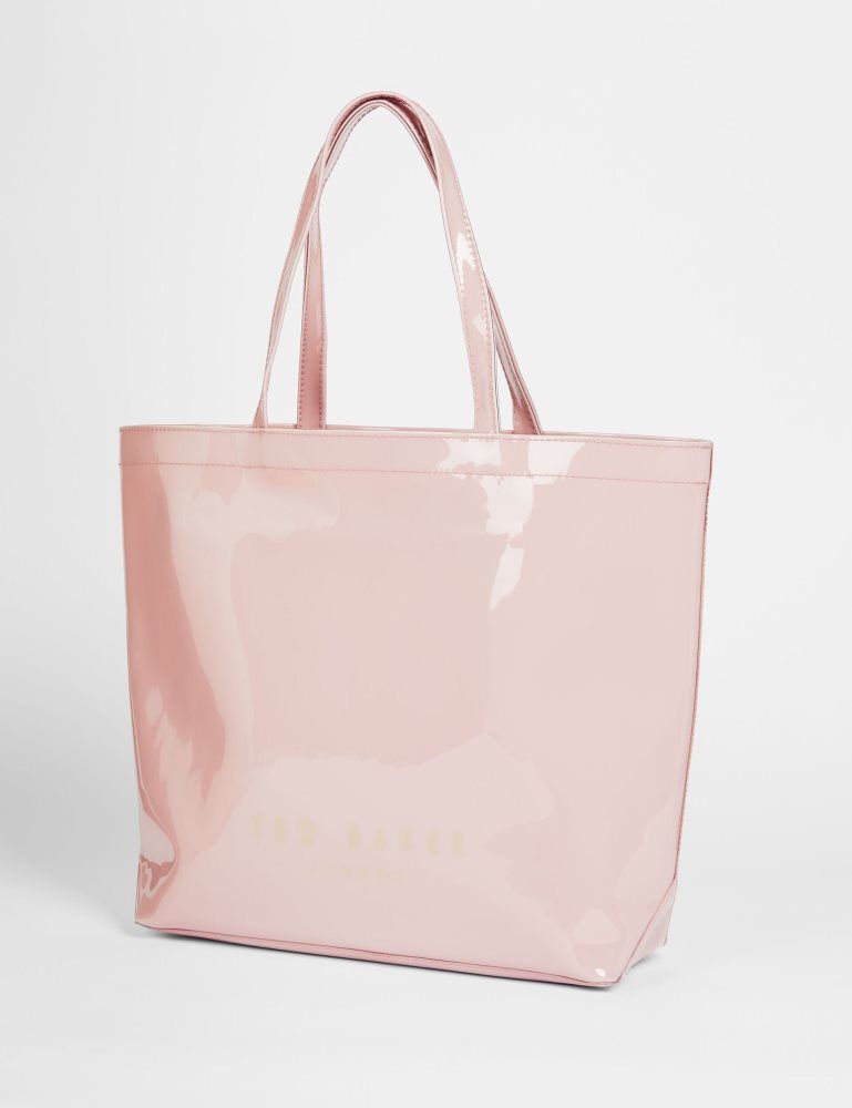Genți Icon Dama Ted Baker Nicon - Knot Bow Vinyl Icon Tote Bag Roz | 280956-ERW