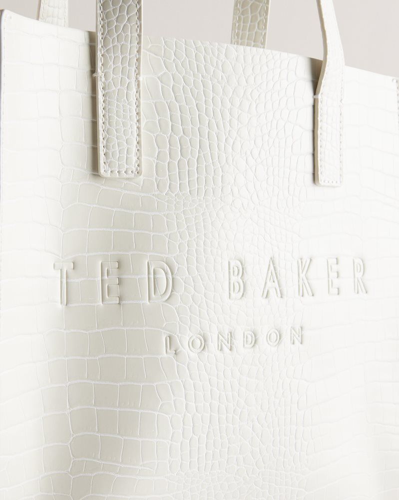 Genți Icon Dama Ted Baker Reptcon - Croc Effect Small Icon Tote Bag Bej | 725906-NIP