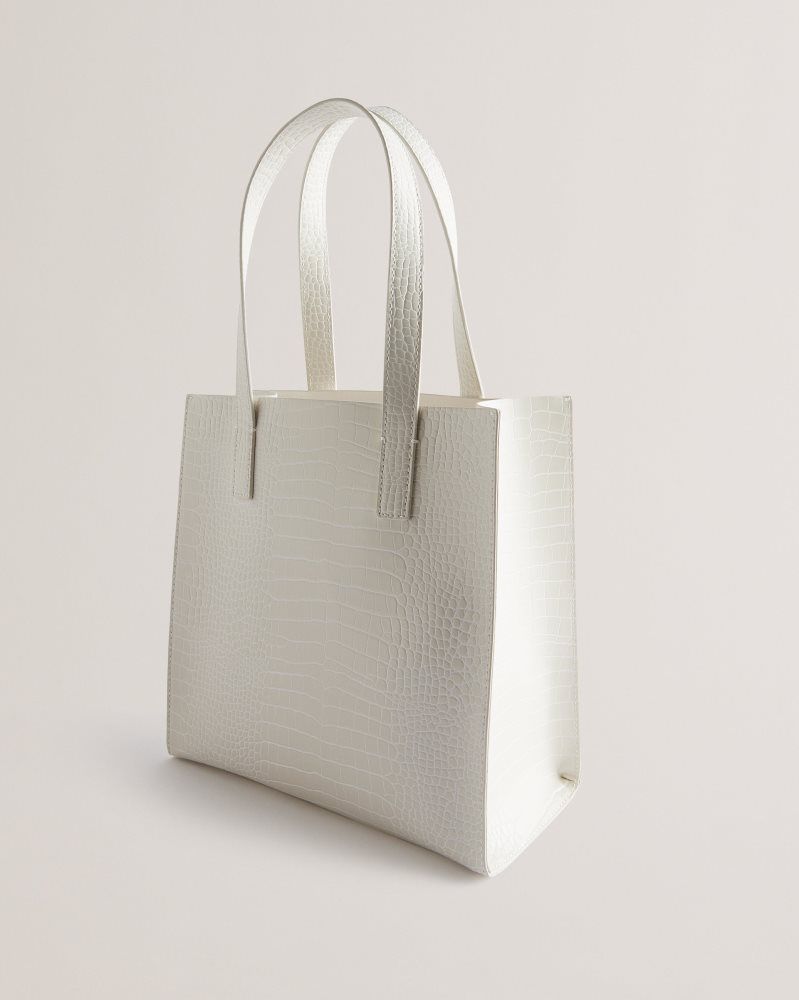 Genți Icon Dama Ted Baker Reptcon - Croc Effect Small Icon Tote Bag Bej | 725906-NIP