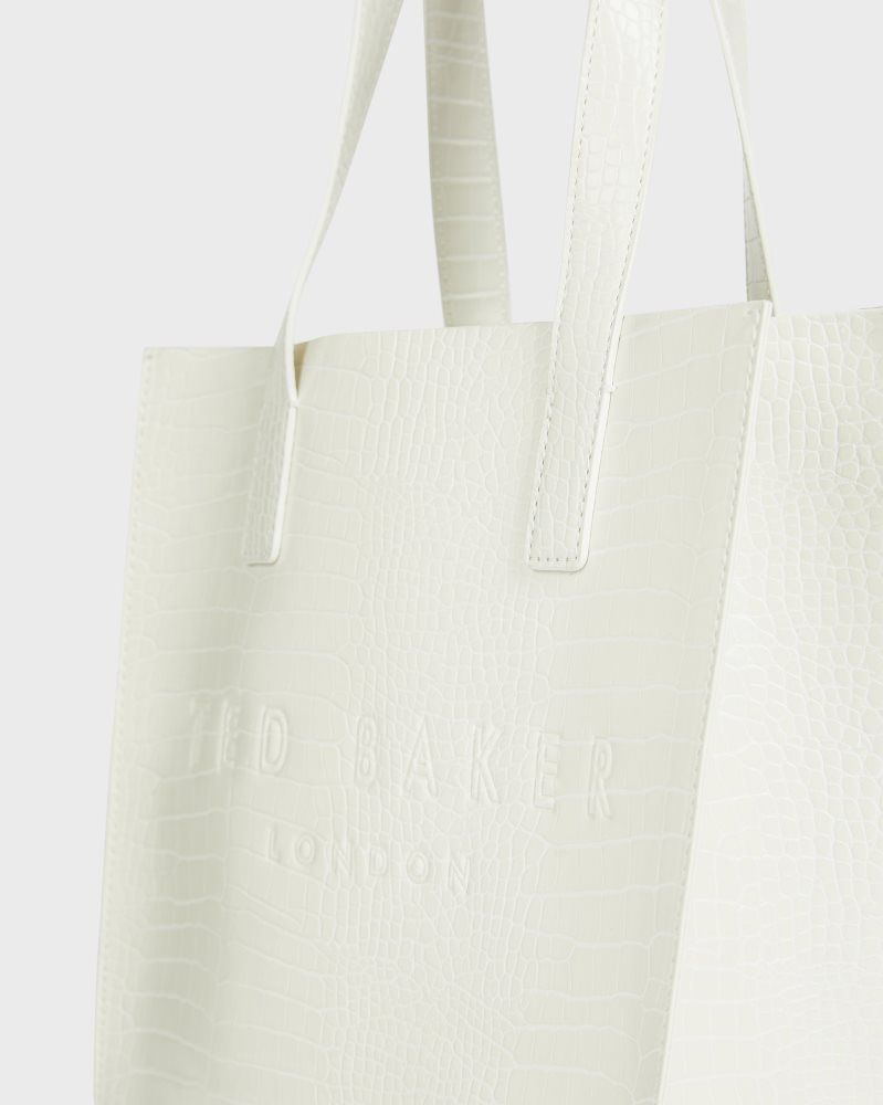 Genți Icon Dama Ted Baker Reptcon - Croc Effect Small Icon Tote Bag Bej | 725906-NIP