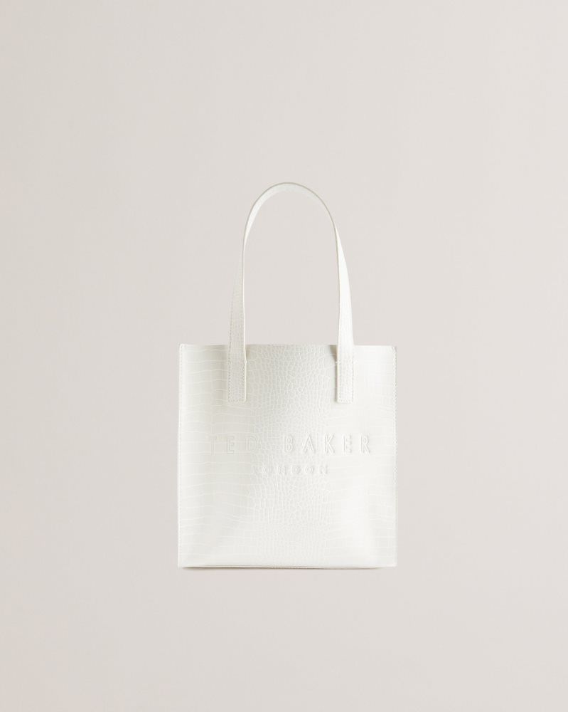 Genți Icon Dama Ted Baker Reptcon - Croc Effect Small Icon Tote Bag Bej | 725906-NIP
