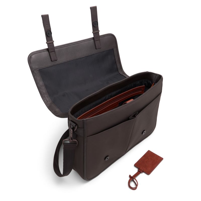 Genți Pentru Documente Barbati Ted Baker Malcolm - Nylon Leather Trim Messenger Bag Maro | 756941-BFS