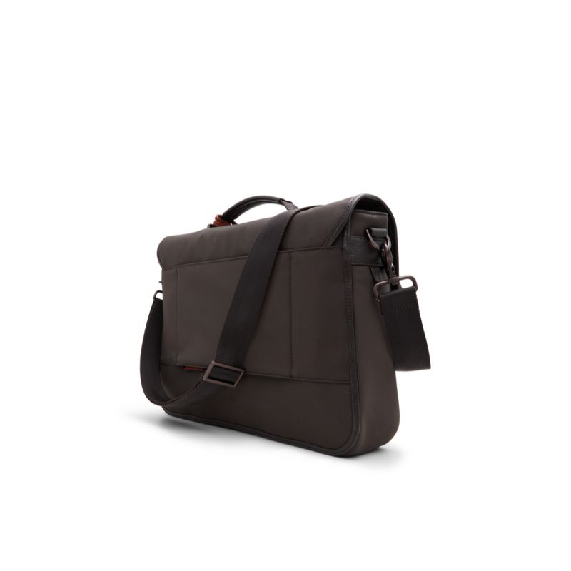 Genți Pentru Documente Barbati Ted Baker Malcolm - Nylon Leather Trim Messenger Bag Maro | 756941-BFS