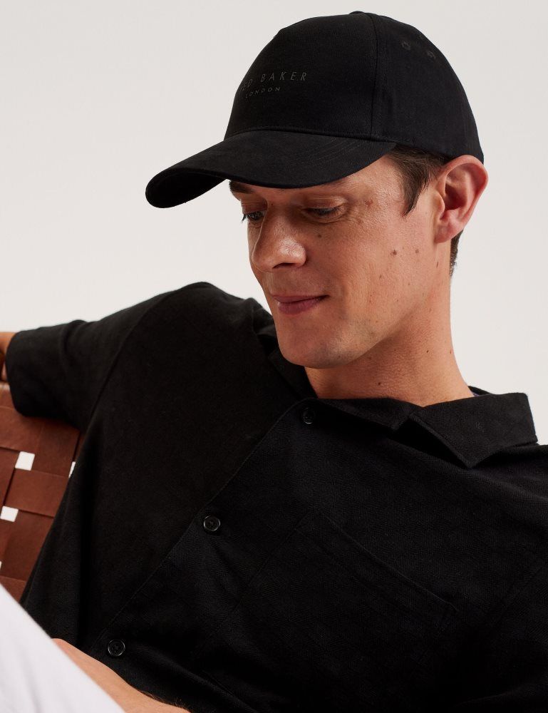 Hats, Gloves & Scarves Barbati Ted Baker Fredds - Branded Cotton Baseball Cap Negrii | 857463-URK