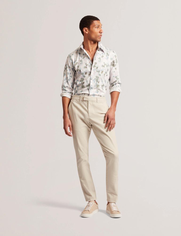 Pantaloni Barbati Ted Baker Batford - Slim Fit Cotton Blend Chinos Maro | 891543-ZOR