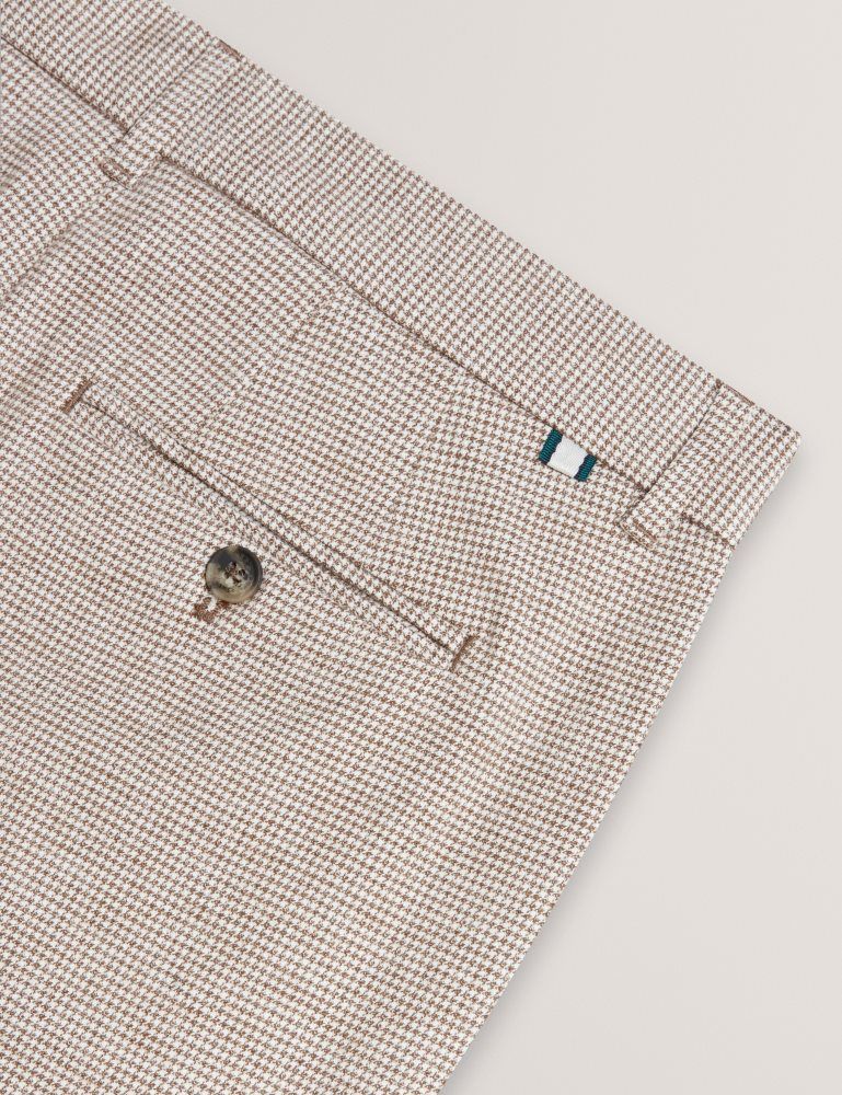 Pantaloni Barbati Ted Baker Handly - Micro Houndstooth Slim Fit Pants Gri Maro | 102453-WFK