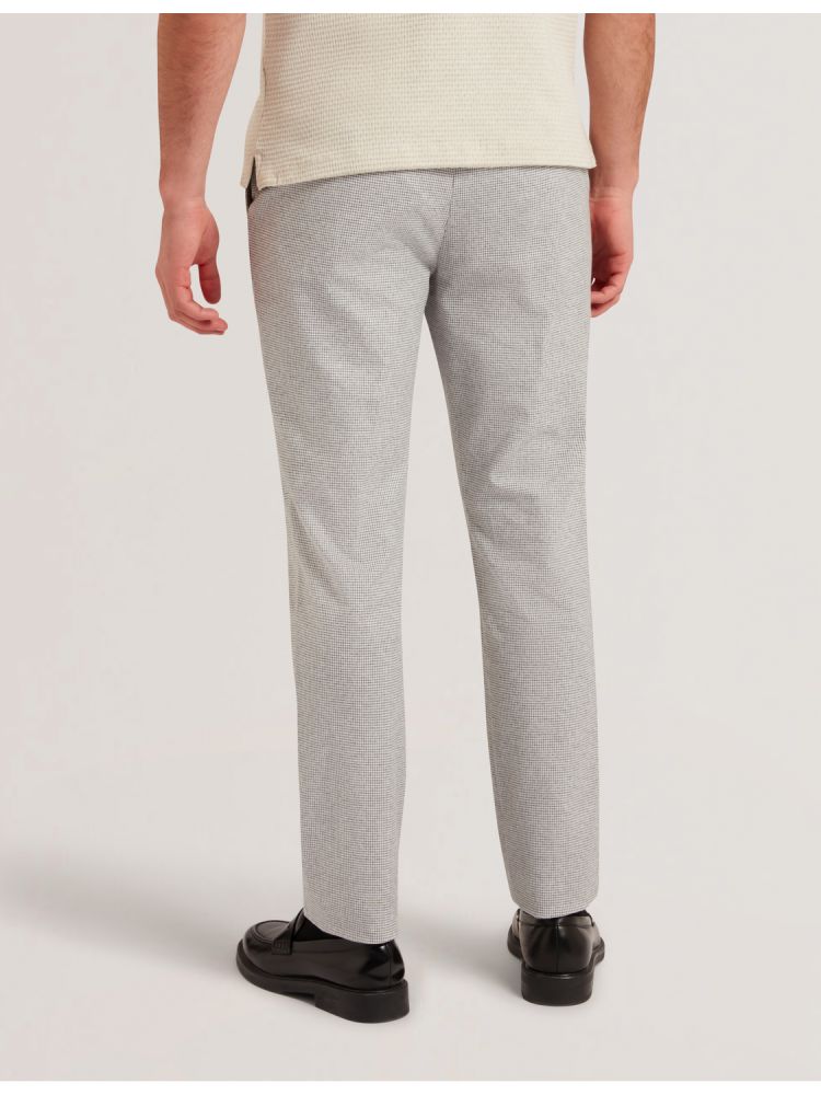 Pantaloni Barbati Ted Baker Handly - Micro Houndstooth Slim Fit Trouser Gri | 036172-NTY
