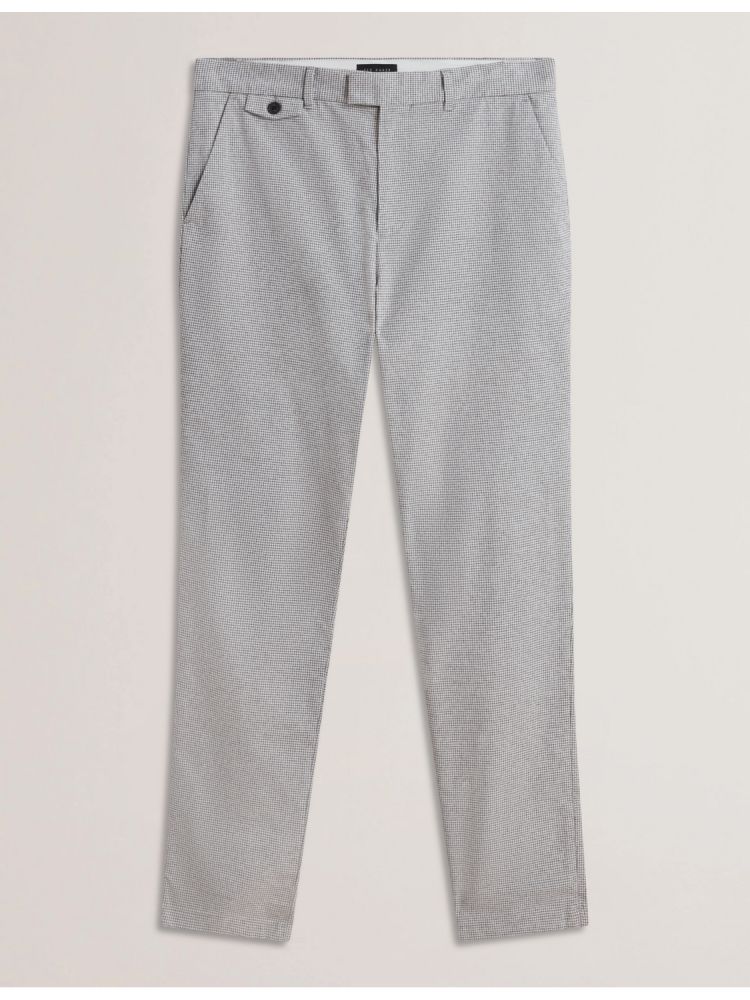 Pantaloni Barbati Ted Baker Handly - Micro Houndstooth Slim Fit Trouser Gri | 036172-NTY